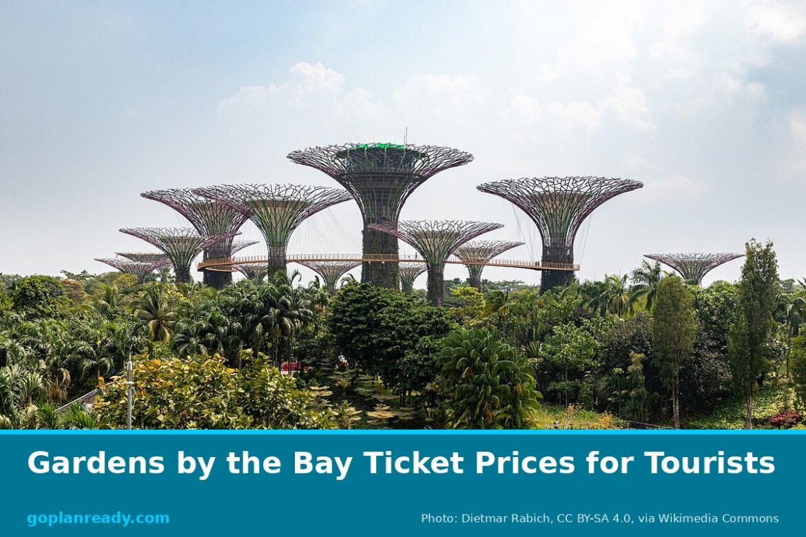 Supertree Grove and OCBC Skyway at Gardens by the Bay, Singapore, with the title Gardens by the Bay Ticket Prices for Tourists