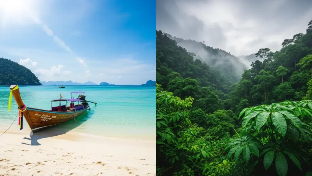 Best Places to Visit in Thailand 2026 thailand dry season beach and rainy season jungle comparison